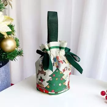 Холщовый рождественский подарочный пакет для конфет Портативный красивый упаковочный пакет на шнурке Мешочки для браслетов Рождественские пакеты Новый год