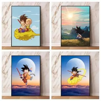 Холст Плакат Dragon Ball Wukong Krilin Декоративный принт Комната Семейная картина Настенное украшение Классика 21cm30cm NoFrame