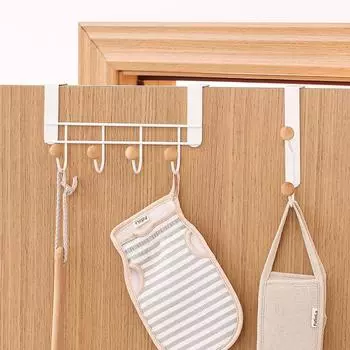 Home Door 2/4 Hook Rack Metal Clothes Storage Rack Portable Bedroom Kitchen Bathroom Door Clothes Hat Hook Cabinet Door Rack