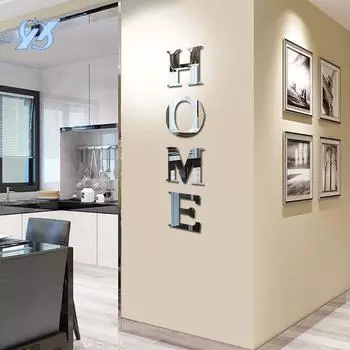 Home logo letter mirror sticker three-dimensional 1mm acrylic wall sticker home decoration