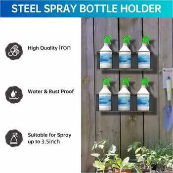 Home Organization Single Hole Sprayer Bottle Holder Quick Install Storage Rack