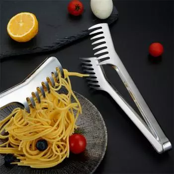 Home Portable Bread Clip Food Grade Stainless Steel Kitchen Restaurant Anti-scald Non-slip Noodle Comb Clip BBQ Long Handle Clip