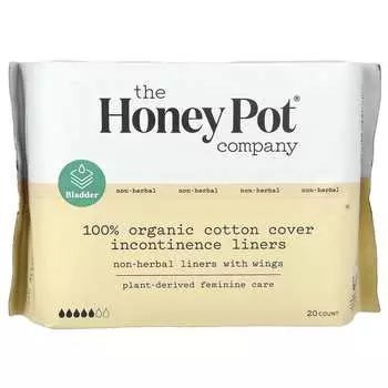 Honey Pot Company, хлопковые прокладки без трав с крылышками, органические прокладки при недержании, 20 штук