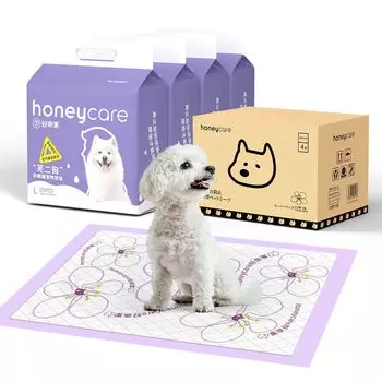 HONEYCARE Pet Thin Side Leak For Dogs and Super 100 Sheets Sheets x 4 Sheets, Type, Prevention, Cats, Patterned, Wide, (25 Bags) белый