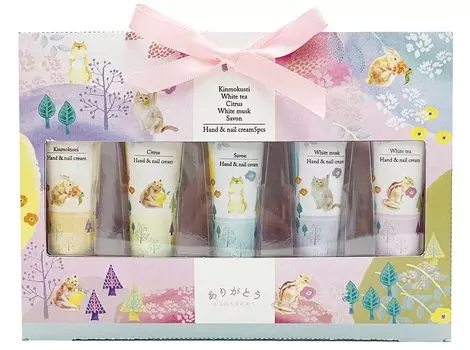 Honyarado Forest Charm Hand Cream Set of 5 Approximately W13 COS88298 Size D18.5 H3.5