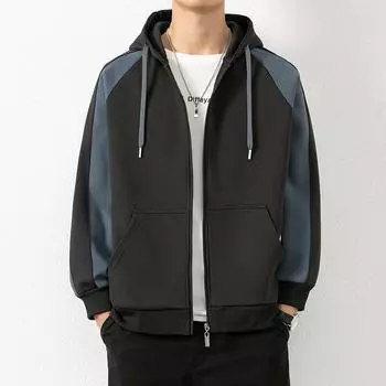 Hooded Cardigan Sweatshirt Men s Spring and Autumn New Hong Kong Style Couple Jacket Loose Jacket Men M