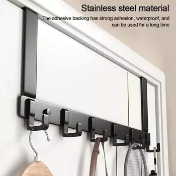Hooks Over The Door 6 Hooks Clothes Coat Hat Towel Hanger Home Bathroom Organizer Rack Kitchen Accessories Holder XL