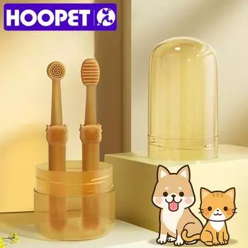 HOOPET Cat Pet силиконовая маленькая зубная щетка для кошек, набор зубной пасты для собак, удаление неприятного запаха изо рта, съедобные принадлежности для чистки зубов