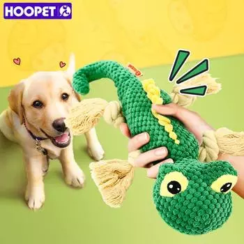 HOOPET Lizard Shape Sounding Pet Toy Outdoor Interactive Training Plush Toy for Puppy Cats Squeaker Chew Dog Toys Pet Supplies зелёный