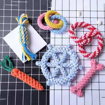 HOOPET Pets Dogs Pet Chewing Toys for Dog Outdoor Teeth Clean Pet Dog Puppy Cotton Chew Knot Braided Bone Rope Funny Tool One Size