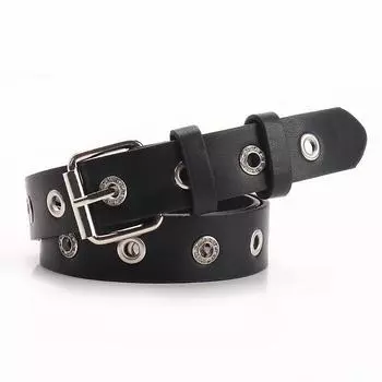 Hop Hip Style Belt Punched Pattern Iron Buckle Casual Street Decoration Fashion Style A