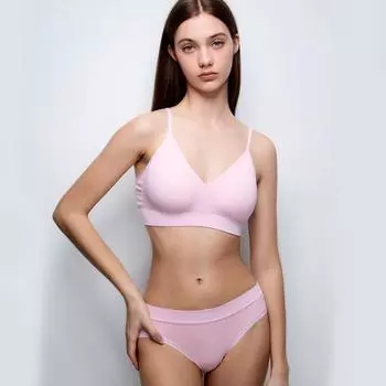Комплект бесшовных бюстгальтера и трусиков Horaho Modal Hook No-Wire (5ЦВЕТОВ) Snow Pink SM