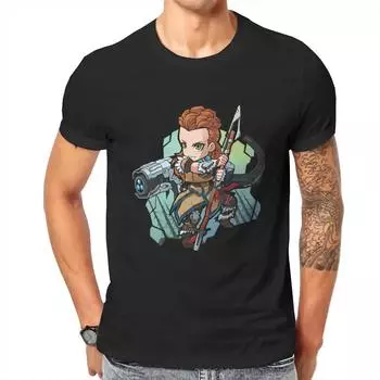 Horizon Zero Dawn Экшн-игра, милая футболка из сплава, винтажная летняя графика с рисунком, хлопковые футболки унисекс большого размера, футболка в стиле Харадзюку с круглым вырезом L