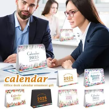 Horizontal Gold Coils Binding Calendar Monthly Flip Schedule For Home Classroom (from 2025.1 To 2026.6_) One Size