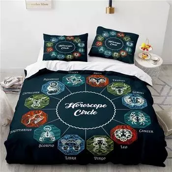 Horoscope Circle 3d Bedding Set Bed Linen Duvet Cover Set Pillowcase Twin Full Queen King Comforter Cover Sets Adults Kids Gifts 135x200cm