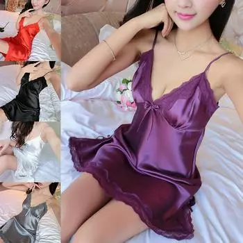 Хорошая кружевная ночная рубашка Babydoll, нижнее белье, платье, пижама, сексуальная шелковая женская ночная рубашка, халат