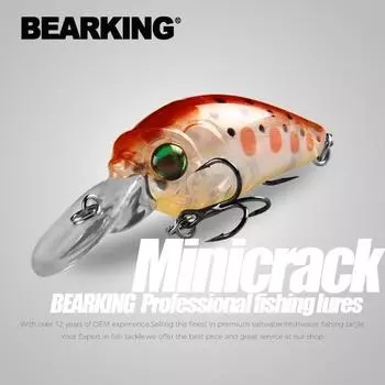 Хорошая модель Bearking, профессиональная рыболовная приманка А +, мини-рыболовная приманка Minnow Crank, 35 мм, 3,7 г, погружение, 2,0 м, рыболовные снасти, жесткая приманка