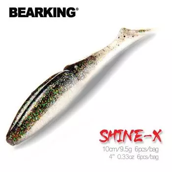 Хорошая рыболовная приманка Bearking, мягкая приманка, профессиональная приманка, 4 дюйма, 6 шт., 10 см/9,5 г, качественные искусственные воблеры для карпа B