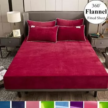 Хорошее качество осень-зима теплый хрустальный бархатный наматрасник утолщается супер мягкий коралловый флис наматрасник индивидуальные простыни без наволочки