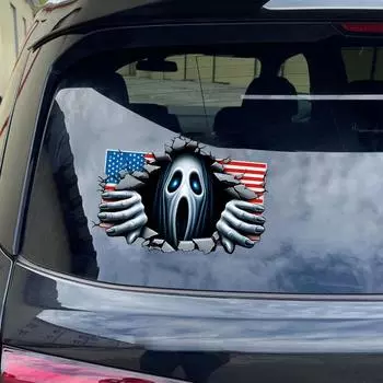 Horror Car Stickers Halloween 3D Car Decals Fadeless Funny Car Stickers Automotive Decoration For Motorcycles SUVs Lockers