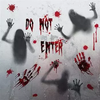 Horror Stickers Clear Pattern Create A Festive Atmosphere 25*35cm Party Party Supplies Static Stickers Easy To Paste No Trace