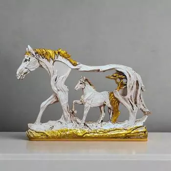 Horse Statue Good Luck Vastu Showpiece Idol for Gifting & Home Living Room Office Table Desk Decor Decoration & Gifting Gifts, 12x8 inches