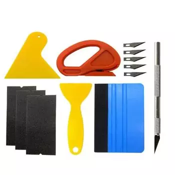 Hot Car Ting Kit Инструменты для оклейки винилом Оконная пленка Скребок Наклейки Нож для резки Аксессуары для стайлинга автомобиля Виниловый шпатель
