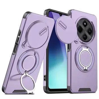 Hot Case For Redmi Note 14 Pro Plus 4G 5G Shockproof Slide Camera Magnetic Car 360 Ring Stand Protect Cover For Redmi 14C Funda Redmi Note 14 Pro+