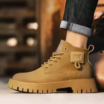 Hot Casual men s boots Fashionable daily versatile styles Trendy Outdoor Party Daily office motorcycle Walking Black shoes 39 чёрный