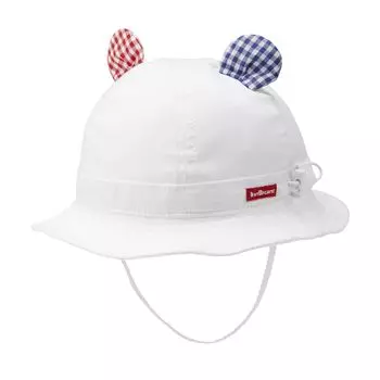 HOT Hat with ears for white S [MIKIHOUSE BISCUITS] boys, girls, babies, children s clothing, (48-50cm) 72-9105-688