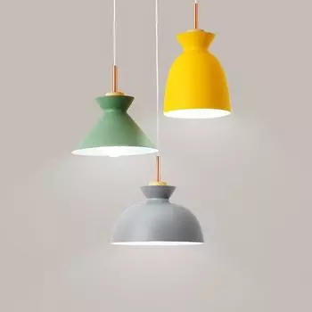 Hot Nordic Restaurant Chandelier Modern Simple Creative Personality Home Single-head Macaron Lamp Dining Room Bar Table Lamps no bulb