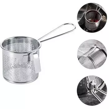 Hot Pot Пропустить через сетку Сито Сито Ложка Фритюрница Пельмени Кулинария Фильтр Мелкая сетка 16.50X8.00X7.00CM