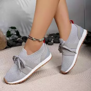 Hot Seller Breathable Mesh Women s Flat Sneakers Lace Up Shallow Soft Bottom Loafers Autumn Comfortable Low Platform Mujer Shoes 36 чёрный