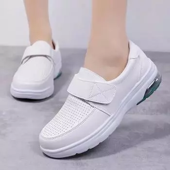 Hot Seller Comfortable Soft White Flat Shoes Casual Sneakers Shoes for Women Non-slip Breathable Women Loafers Zapatos Mujer 35 чёрный