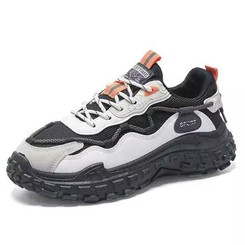Hot Selling Breathable Mesh Men s Shoes, Multifunctional for Sports, Leisure, and Running, Thick Soled Shoes for Outdoor Running 40 чёрный