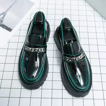Hot Selling Men s Glossy Leather Shoes Europe America Banquet Formal Shoes Luxurious Leather Increased Height British Shoes 38 чёрный
