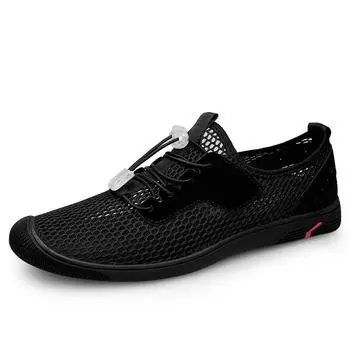 Hot Selling Summer Breathable Mesh Outdoor Hiking Shoes Wear-resistant Soles Men s Sports Shoes Men s High-quality Oxford Shoes 37 чёрный