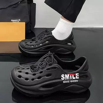 Hot-selling summer men s high-quality EVA outdoor cool fluorescent hole shoes driving sandals 40