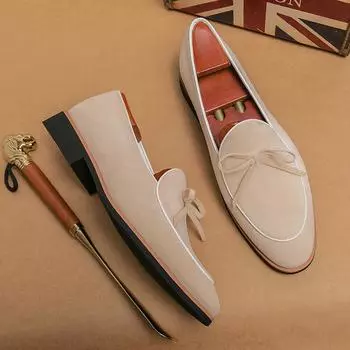 Hot Selling Trend Europe America Green Men s Loafers Soft Soles Comfortable Suede Leather Shoes Luxurious Men s Wedding Shoes 38 чёрный