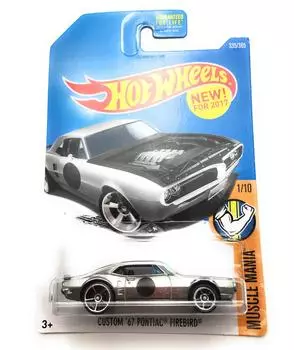 Hot Wheels 2017 Muscle Mania Custom 67 Pontiac Firebird 335365, серебристый