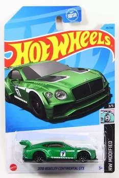 Hot Wheels 2023 2018 Bentley Continental GT3 Зеленый #044 №7 Ryu Asada [Элемент]
