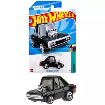 Hot Wheels Basic Car 70 Dodge Charger игрушечная мини-машинка для детей от 3 лет и старше, черная HXR08