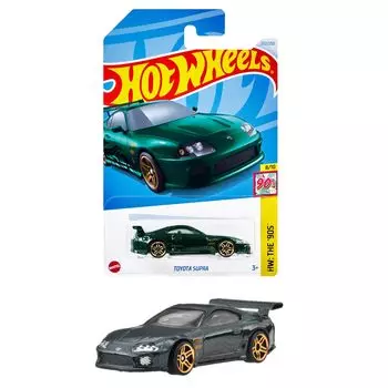 Hot Wheels Basic Car Toyota Supra игрушечная мини-машинка для детей от 3 лет и старше зеленая HXR24
