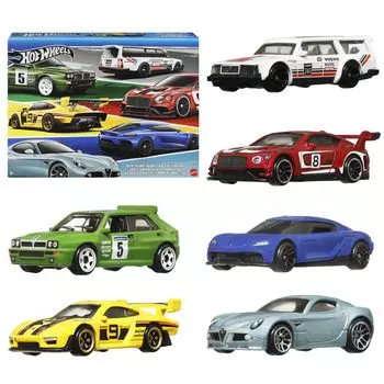 Hot Wheels Euro Style из 6 игрушечных машинок для детей от 3 лет и старше HRX56, набор из 6 штук