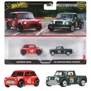 Hot Wheels Premium 2 Pack Morris Mini Austin Mini Pickup Vehicle Игрушечная мини-машинка от 3 лет и старше Multi JBK97 - / 67