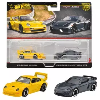 Hot Wheels Premium 2 Pack Porsche 993 718 Cayman GT4 игрушечная мини-машинка для детей от 3 лет и старше Multi HRR82 GT2/Porsche