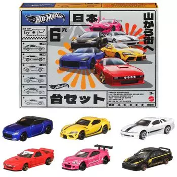 Hot Wheels Streets of Japan Multi Pack 6 Vehicles Игрушечная мини-машина для детей от 3 лет и старше Multi HRX54