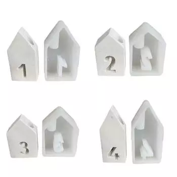 House Shaped Holder Molds, House Candlestick Molds for Candle Holder Gypsum Decorations Christmas Gift X3UC