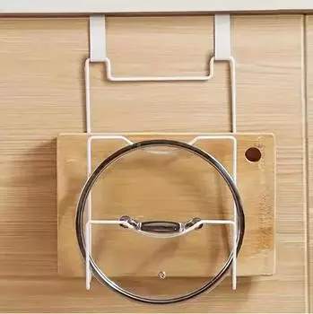 Household Board Rack Wall Mounted Iron Pot Cover Rack Cutting Board Storage Box Kitchen Storage Holder Without Drilling Holes