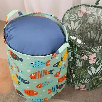 Household Dirty Laundry Basket Use Home Organizers Bathroom Accessories Cylindrical Baskets for Bedroom Moisture Proof Storage 1Pcs